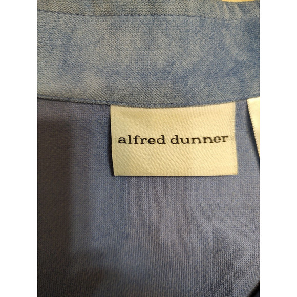 Alfred Dunner Women's Blue Embroidered Rhinestone Pockets Velour Jacket Size 16 - Picture 5 of 7